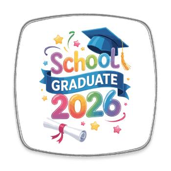 School Graduate 2026 Quote - Square fridge magnet - white - Front