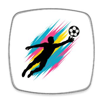 Neon Goalkeeper Flight, Football Fan Gift, Colorful - Square fridge magnet - white - Front