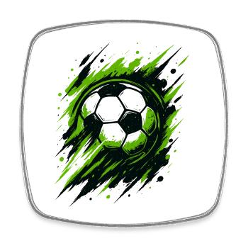 Neon Fußball Power, Stadion Nacht - Viereckiger Kühlschrankmagnet - Weiß - Vorne