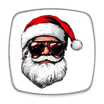 cool Santa Claus - Square fridge magnet - white - Front