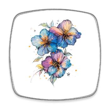 Water-coloured bouquet of flowers - Square fridge magnet - white - Front