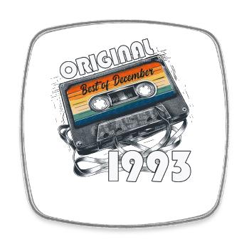 33rd Birthday Cassette December Volume 1993 - Square fridge magnet - white - Front
