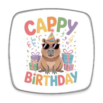 Capybara Anniversaire Cappy Anniversaire Drôle de capy - Magnet carré - blanc - Devant