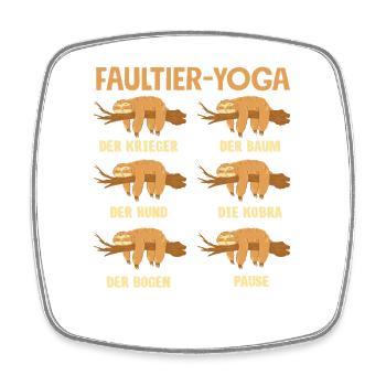 Cadeau sportif de routine de yoga paresseux - Magnet carré - blanc - Devant