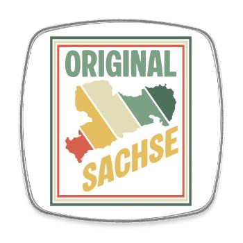 Original Sachsen Karte - Viereckiger Kühlschrankmagnet - Weiß - Vorne