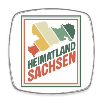 Homeland Saxony Retro Print - Square fridge magnet - white - Front