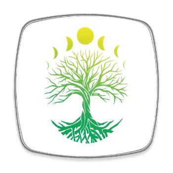 Baumkreis Mondphasen - Viereckiger Kühlschrankmagnet - Weiß - Vorne