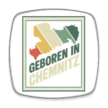 Geboren in Chemnitz Vintage Signet - Viereckiger Kühlschrankmagnet - Weiß - Vorne