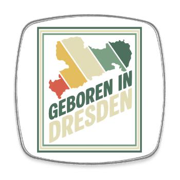 Geboren in Dresden Retro - Viereckiger Kühlschrankmagnet - Weiß - Vorne