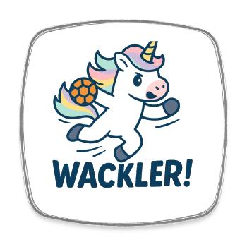 Einhorn Handball Wackler, Dribbler, Kinder - Viereckiger Kühlschrankmagnet - Weiß - Vorne