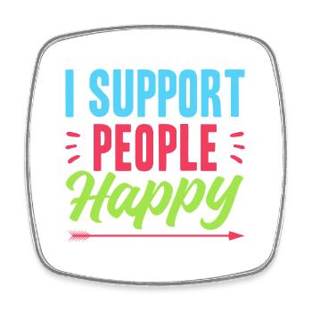 Citation d’assistant social : Soutenir les gens pour une vie sociale heureuse - Magnet carré - blanc - Devant