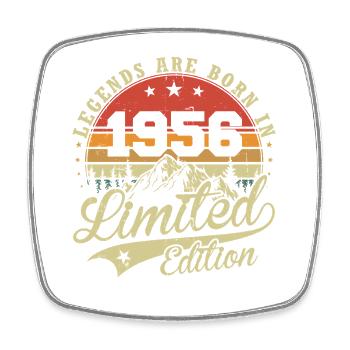 Legenden werden geboren 1956 Geburtstagsgeschenk - Viereckiger Kühlschrankmagnet - Weiß - Vorne