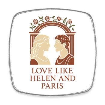 Antike Liebesmythologie Romantik Vintage - Viereckiger Kühlschrankmagnet - Weiß - Vorne