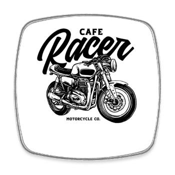 Monochrome Moto Sketch - Square fridge magnet - white - Front
