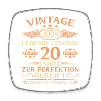 20th Birthday Vintage 2006 Year - Square fridge magnet - white - Front