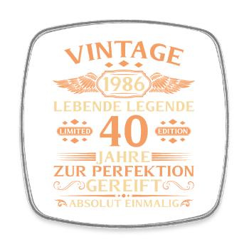 40e anniversaire Année 1986 - Magnet carré - blanc - Devant