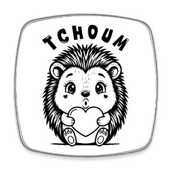 Niedlicher Niglo-Igel-Design im Kawaii-Stil - Viereckiger Kühlschrankmagnet - Weiß - Vorne