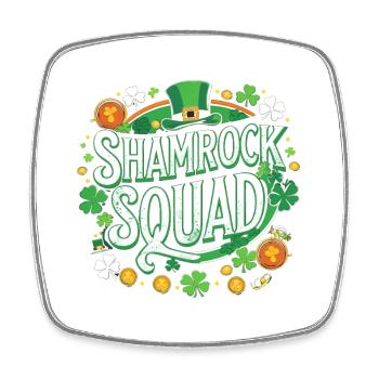 Shamrock Squad: Grünzauber - Viereckiger Kühlschrankmagnet - Weiß - Vorne