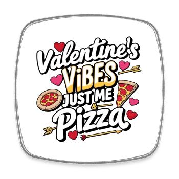Love de la Saint-Valentin Pizza Vibrations - Magnet carré - blanc - Devant