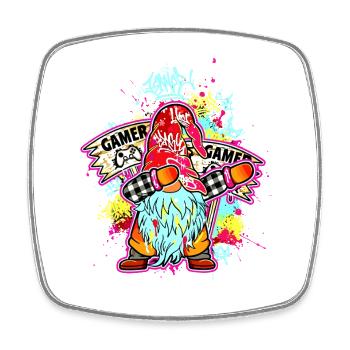 GAMER GNOME Contrôleur Dab Gaming Noël Zocker - Magnet carré - blanc - Devant