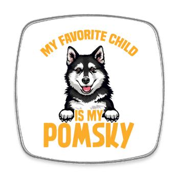 Pomsky Maman Peluche Pomsky Propriétaire de chien Amant - Magnet carré - blanc - Devant