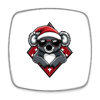 Christmas Koala with Sunglasses - Square fridge magnet - white - Front