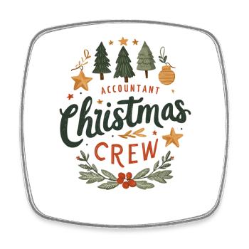 Buchhalter Weihnachtsmannschaft Tee - Viereckiger Kühlschrankmagnet - Weiß - Vorne