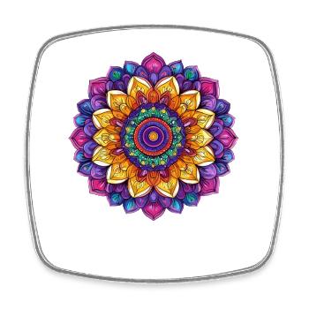 Kaleidoscope Mandala Color Game - Square fridge magnet - white - Front