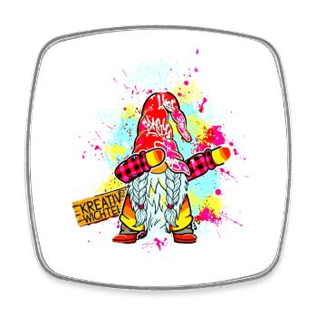 KREATIV WICHTEL Dab Graffiti Künstler XMas  - Viereckiger Kühlschrankmagnet - Weiß - Vorne