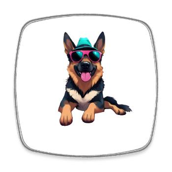 Sunglasses Shepherd Dog - Square fridge magnet - white - Front