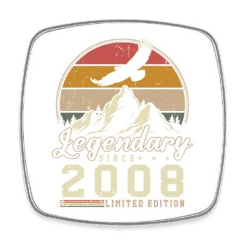 2008 Vintage Vintage Anniversaire Rétro Cadeau - Magnet carré - blanc - Devant