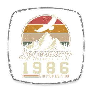 1986 Vintage Vintage Anniversaire Cadeau Rétro - Magnet carré - blanc - Devant