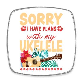 Hawaiian Ukulele Uke Sorry I Have - Viereckiger Kühlschrankmagnet - Weiß - Vorne