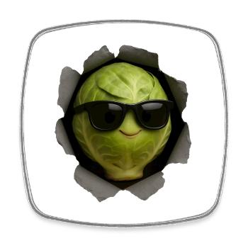 Brussels sprouts - Square fridge magnet - white - Front