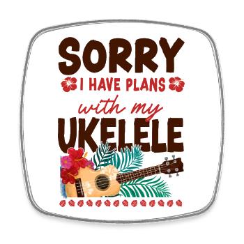 Hawaiian Ukulele Uke Sorry I Have - Viereckiger Kühlschrankmagnet - Weiß - Vorne