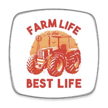 Farm Life is the Best Life Traktor Landleben - Viereckiger Kühlschrankmagnet - Weiß - Vorne
