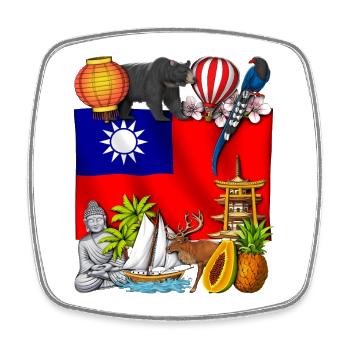 Taiwan - Magnet carré - blanc - Devant