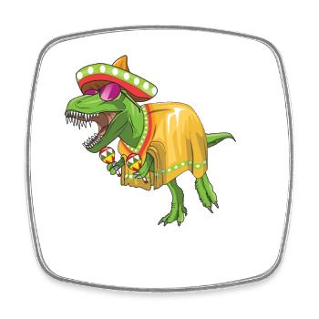 Rawring Dinosaur Sombrero Cinco De Mayo Funny TRex - Square fridge magnet - white - Front