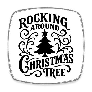 Christmas time Xmas weihnachten rock'n roll Santa  - Viereckiger Kühlschrankmagnet - Weiß - Vorne