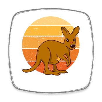 Kangaroo at sunset - Square fridge magnet - white - Front