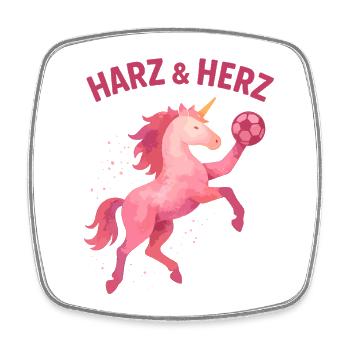 Unicorn Handball Resin and Heart, Pink Power - Square fridge magnet - white - Front