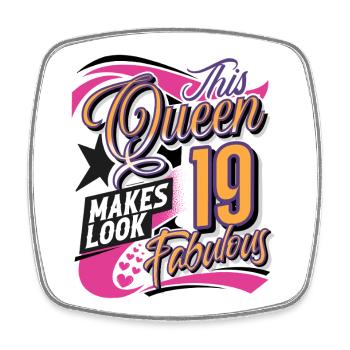 Reines femmes pour 19e anniversaire - Magnet carré - blanc - Devant