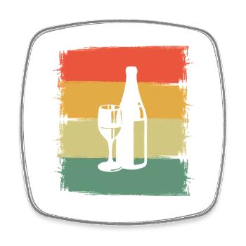 Wine - Square fridge magnet - white - Front
