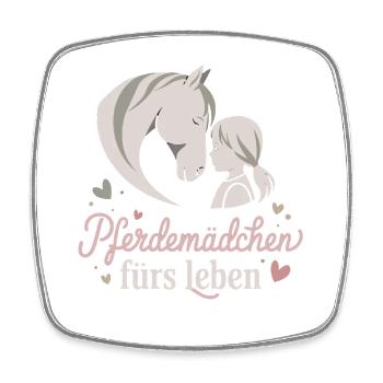 Fille cheval pour la vie Amour du cheval pour la cavalière - Magnet carré - blanc - Devant