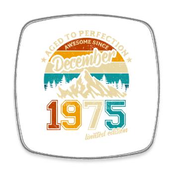 Édition limitée cadeau d’anniversaire de décembre 1975 - Magnet carré - blanc - Devant