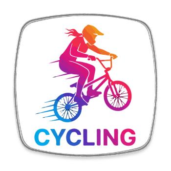 Gradient Cyclist Silhouette - Viereckiger Kühlschrankmagnet - Weiß - Vorne
