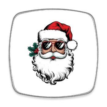 Santa Chill Sonnenbrillen Look - Viereckiger Kühlschrankmagnet - Weiß - Vorne