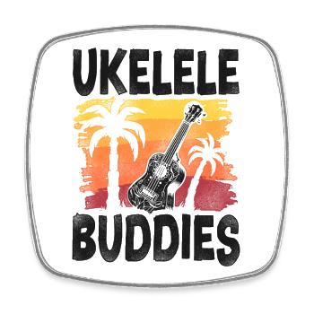 Hawaiian Ukulele Uke Besties - Viereckiger Kühlschrankmagnet - Weiß - Vorne