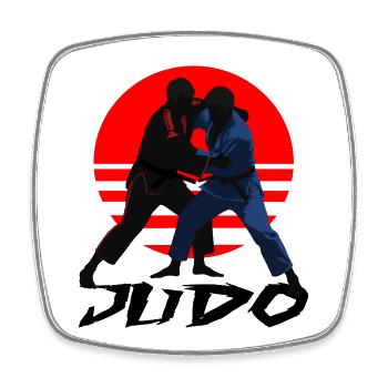Judo - Viereckiger Kühlschrankmagnet - Weiß - Vorne