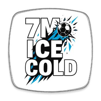 Handball 7 Meter, I c e Cold, Nervenstark - Viereckiger Kühlschrankmagnet - Weiß - Vorne
